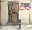 バルセロナ、街角アート、ストリート落書きアート