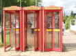イギリス、街角アート、レトロ電話ボックス