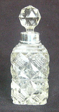 アンティーク,香水瓶,イギリスクリスタルカットガラス＆シルバー