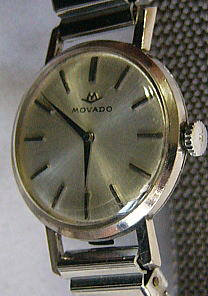 女性用腕時計,レディース,モバード・MOVADO,１４Kホワイトゴールド,手巻き